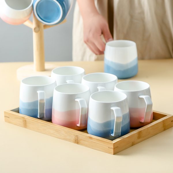 JY24423 - Gradient color Coffee Ceramic Cups for Tea, Coffee, Hot Chocolate Ombre Mugs