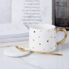 JY24422 - 12oz Elegant plating plated trim Top Gold Trim and Gold Handle Cup