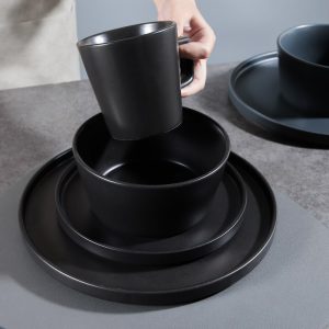 JY24424 - 16 Pieces Stoneware Plates and Bowls Set,Chip and Crack Resistant