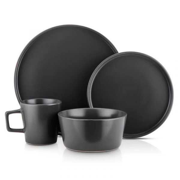 JY24424 - 16 Pieces Stoneware Plates and Bowls Set,Chip and Crack Resistant