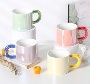 JY24454 - Ceramic Coffee Mug, Colorful Electroplated Cups