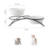 JY24430 - 5.35" Elevated Cat Bowls with 2 Ceramic Bowls and 2 Stainless Steel Bowls