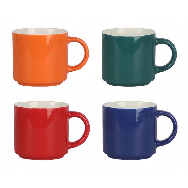 JY24449 - Wholesale 11oz Stackable Glossy New Bone China Tea Cup