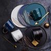 JY24451 - Modern Luxury Black Gold Rim Customized Turkish Tea Coffee Cup and Saucer Sets
