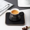 JY24452 - 80ml 160ml Modern Luxury Gold Rim Customized Turkish Tea Coffee Cup and Saucer Sets
