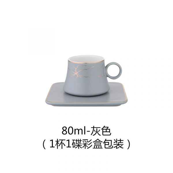 JY24452 - 80ml 160ml Modern Luxury Gold Rim Customized Turkish Tea Coffee Cup and Saucer Sets