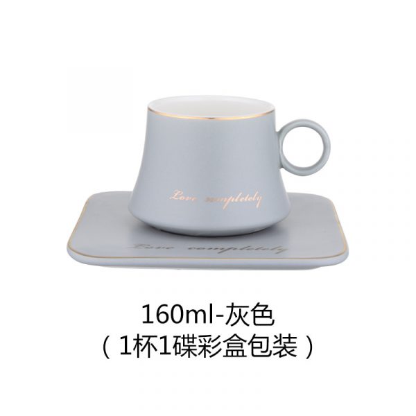 JY24452 - 80ml 160ml Modern Luxury Gold Rim Customized Turkish Tea Coffee Cup and Saucer Sets