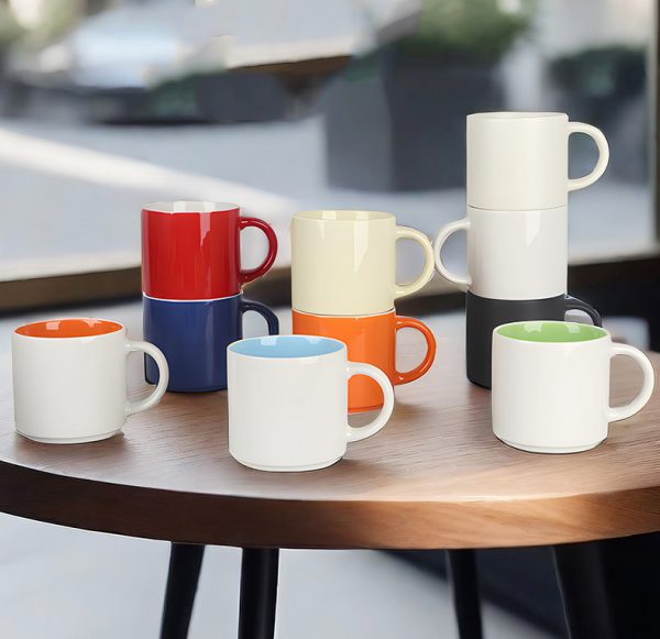 JY24449 - Wholesale 11oz Stackable Glossy New Bone China Tea Cup