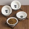 JY24430 - 5.35" Elevated Cat Bowls with 2 Ceramic Bowls and 2 Stainless Steel Bowls