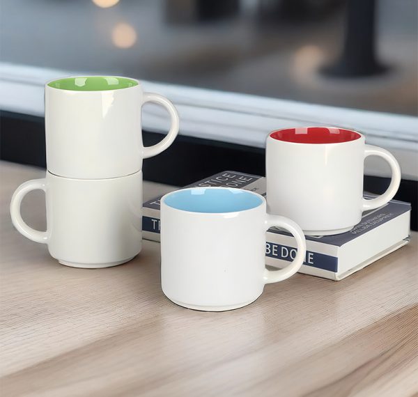 JY24449 - Wholesale 11oz Stackable Glossy New Bone China Tea Cup