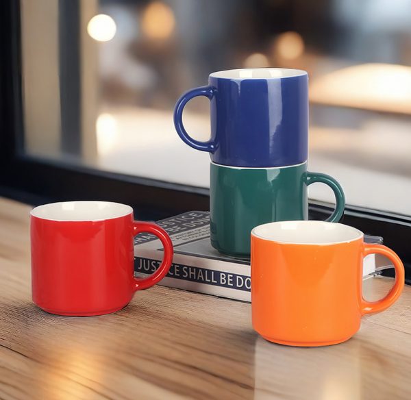JY24449 - Wholesale 11oz Stackable Glossy New Bone China Tea Cup