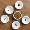 JY24430 - 5.35" Elevated Cat Bowls with 2 Ceramic Bowls and 2 Stainless Steel Bowls