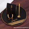 JY24451 - Modern Luxury Black Gold Rim Customized Turkish Tea Coffee Cup and Saucer Sets