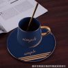 JY24451 - Modern Luxury Black Gold Rim Customized Turkish Tea Coffee Cup and Saucer Sets
