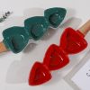 JY24440 - green blue pink white wave love shape ceramic Snacks bowl with wooden handle