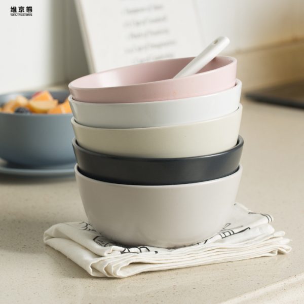 JY24191 - Hot selling Matte Ceramic Dinner Wheat 5.5" Bowl for Rice
