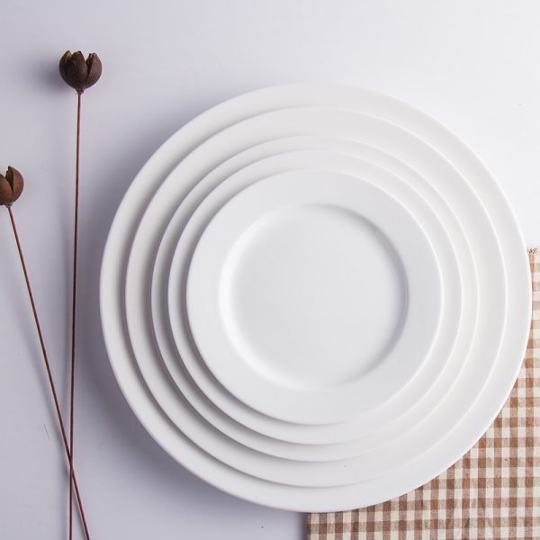 JY24177 - Ceramics White Salad ,Dinner Plates