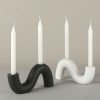 JY24277 - Ceramic Candle Holder Candelabra for 2 Taper Candles