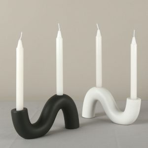 JY24277 - Ceramic Candle Holder Candelabra for 2 Taper Candles