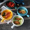 JY24180 - Round Cake Microwave Ceramic bowl with handle