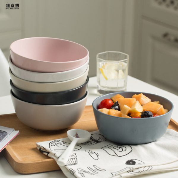 JY24191 - Hot selling Matte Ceramic Dinner Wheat 5.5" Bowl for Rice