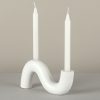 JY24277 - Ceramic Candle Holder Candelabra for 2 Taper Candles