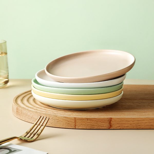 OY24179 - Ceramic Plate Set Pure Glazed Plate Porcelain Dinnerware