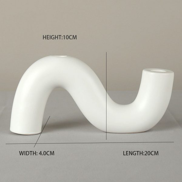 JY24277 - Ceramic Candle Holder Candelabra for 2 Taper Candles