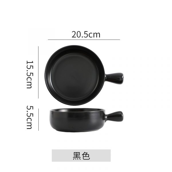 JY24180 - Round Cake Microwave Ceramic bowl with handle